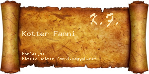 Kotter Fanni névjegykártya